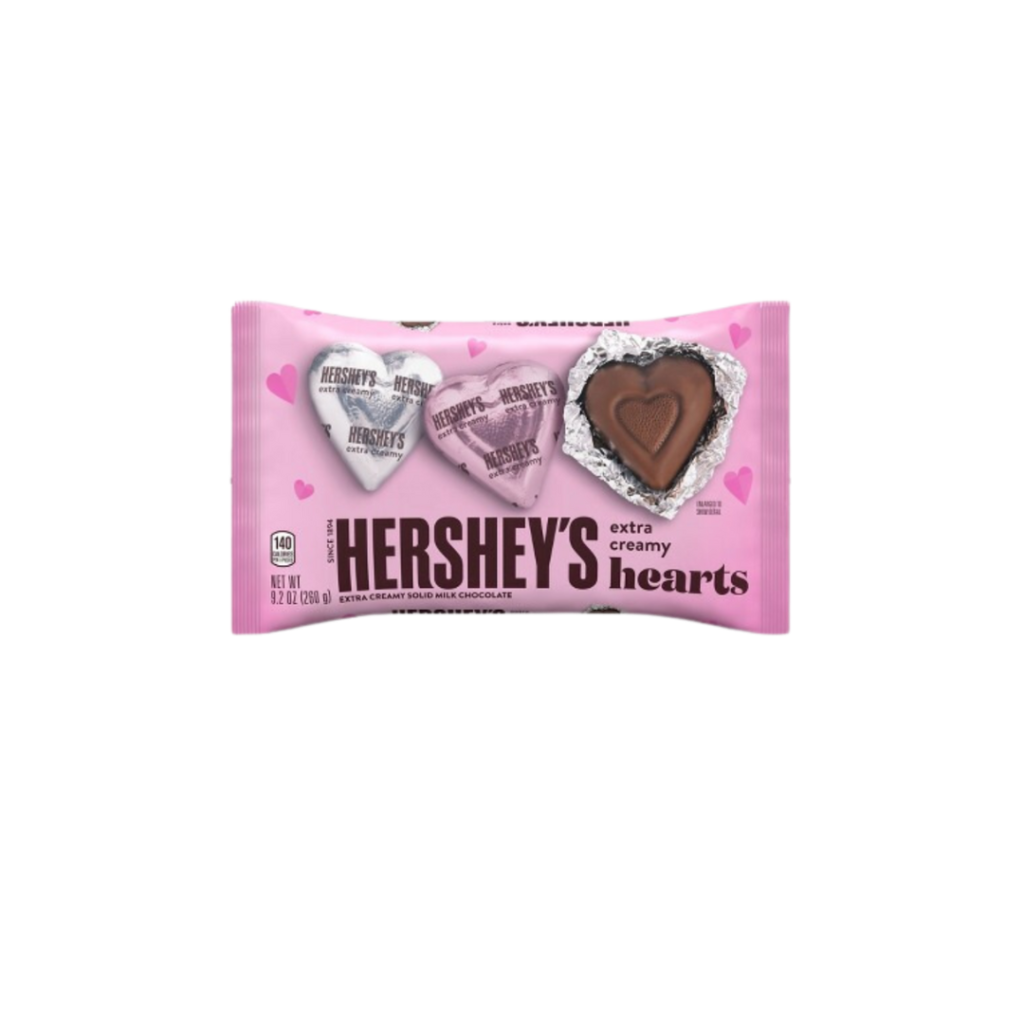 Valentine Hershey Extra Creamy Milk Chocolate Hearts - Hand Arnold